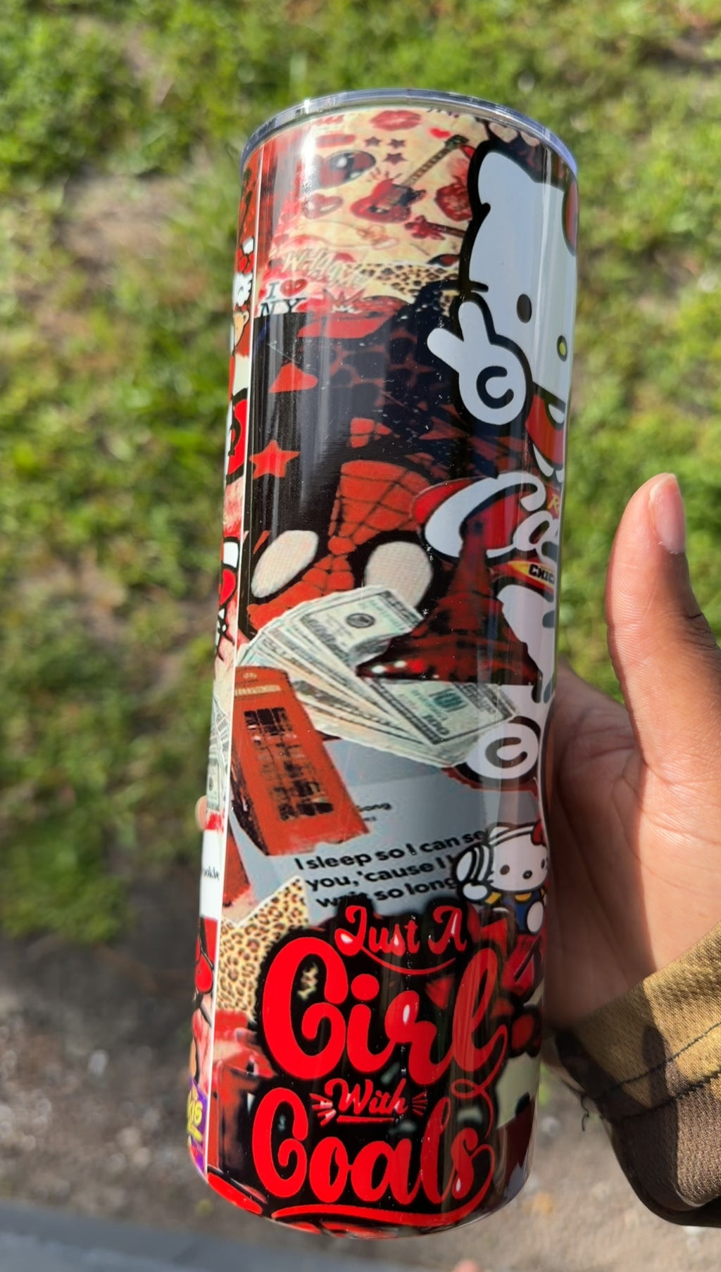 Hello K red tumbler cup